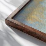 Evocation of Roussel c. 1912 Odilon Redon close up dark wood mockup