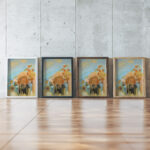 Evocation of Roussel c. 1912 Odilon Redon framed posters mockup