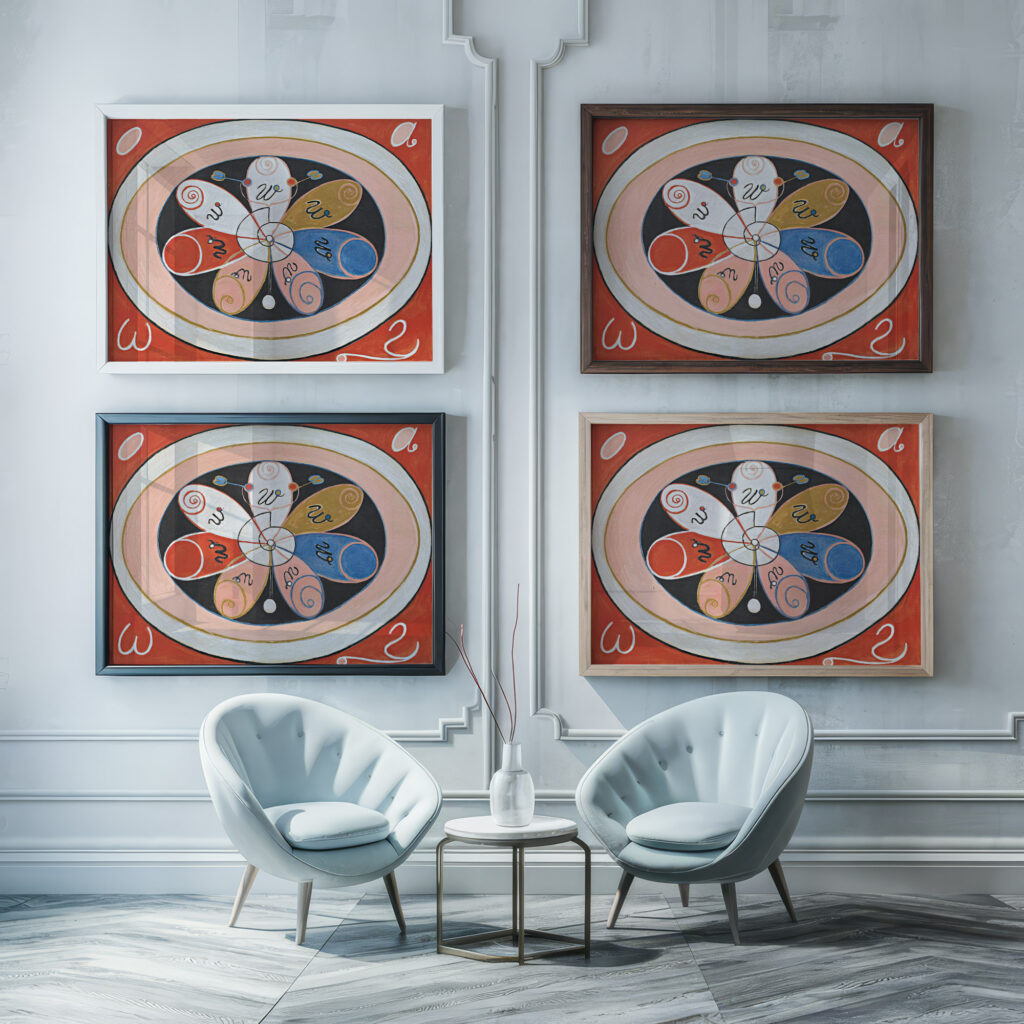 Evolution No. 15 Group IV The Seven pointed Stars 1907 Hilma af Klint framed posters mockup