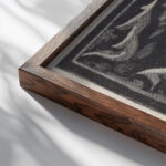 Ex libris van Carel Lion Cachet 1932 Carel Adolph Lion Cachet 1 close up dark wood mockup