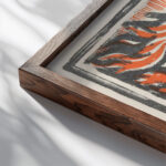 Ex libris van Carel Lion Cachet 1932 Carel Adolph Lion Cachet close up dark wood mockup