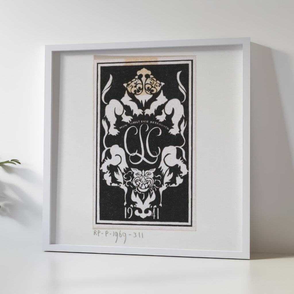 Ex libris van Carel Lion Cachet 1941 Carel Adolph Lion Cachet 5 mockup