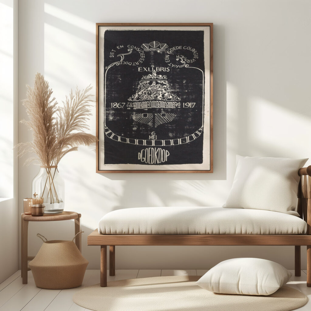 Ex libris van D. Goedkoop 1917 Carel Adolph Lion Cachet 1 5 mockup