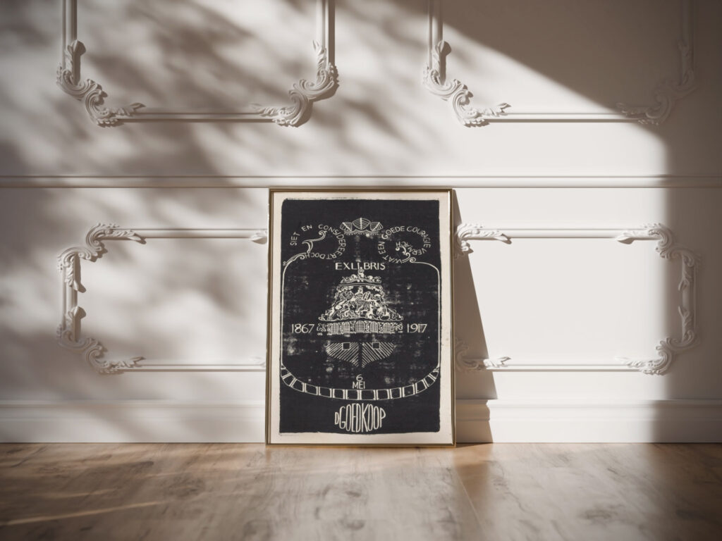 Ex libris van D. Goedkoop 1917 Carel Adolph Lion Cachet 1 video mockup