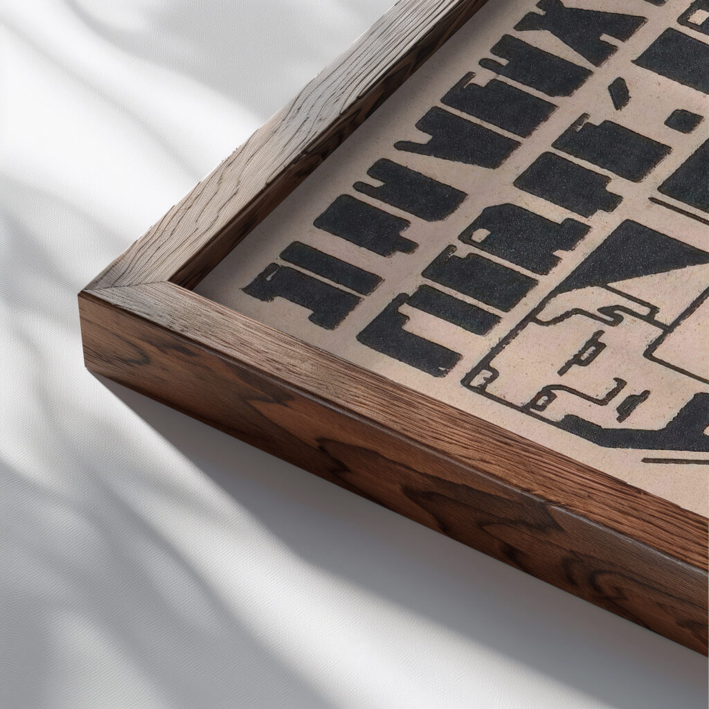 Ex libris van J.H. Plantenga 1906 Reijer Stolk close up dark wood mockup