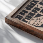 Ex libris van J.H. Plantenga 1906 Reijer Stolk close up dark wood mockup