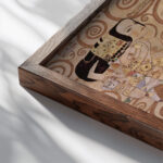 Expectation from Tree of Life Gustav Klimt close up dark wood mockup