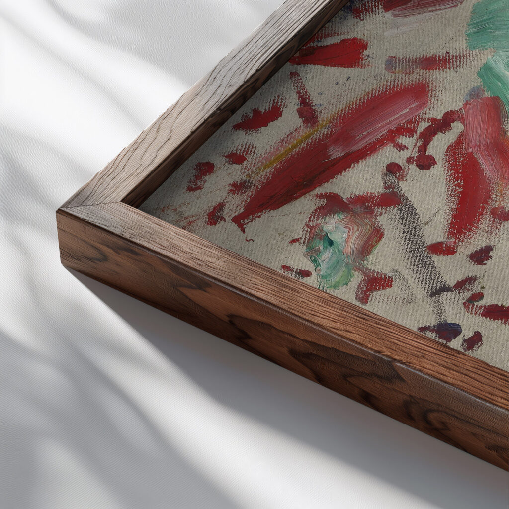 Experiment in Colour 1915–16 Edvard Munch close up dark wood mockup