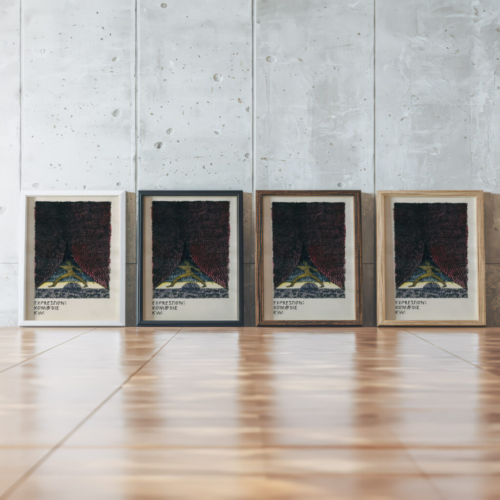 Expression Komodie around 1922 Karl Wiener framed posters mockup