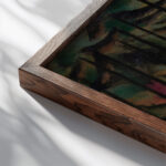 Expressive firs 1924 Johann Walter Kurau close up dark wood mockup