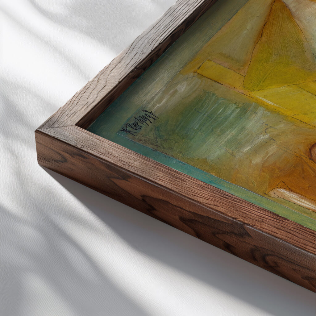 Facade Brown Green 1919 Paul Klee close up dark wood mockup