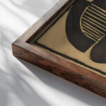 Face From Cinema Josef Capek close up dark wood mockup