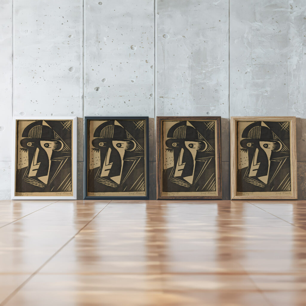 Face From Cinema Josef Capek framed posters mockup