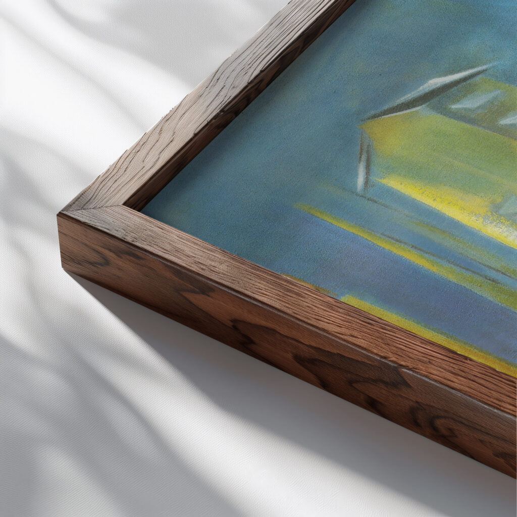 Factory circa 1920 Preston Dickinson close up dark wood mockup