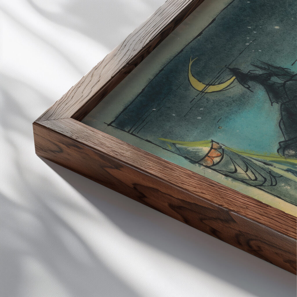 Fairy Tale Illustration Jan Novak close up dark wood mockup
