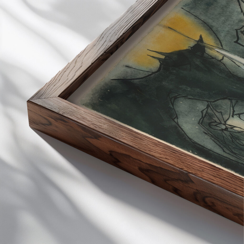 Family in the Mountains Jan Novak close up dark wood mockup