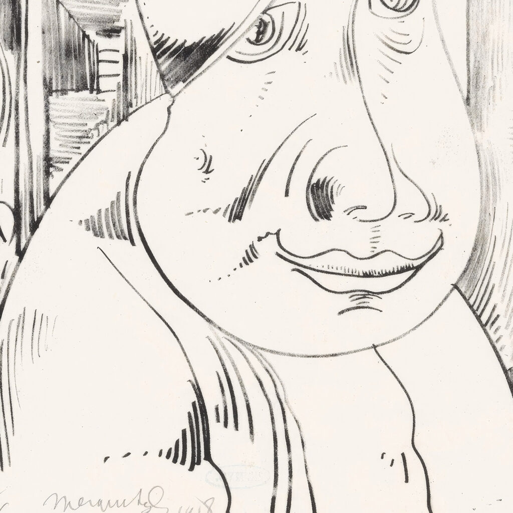 Fantasie mannenkop met scheve muts half over het rechteroog 1918 08 Samuel Jessurun de Mesquita 8 mockup