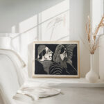 Fantasie twee mannenkoppen in profiel naar links links een profiel in tegengestelde richting 1918 Samuel Jessurun de Mesquita 4 mockup