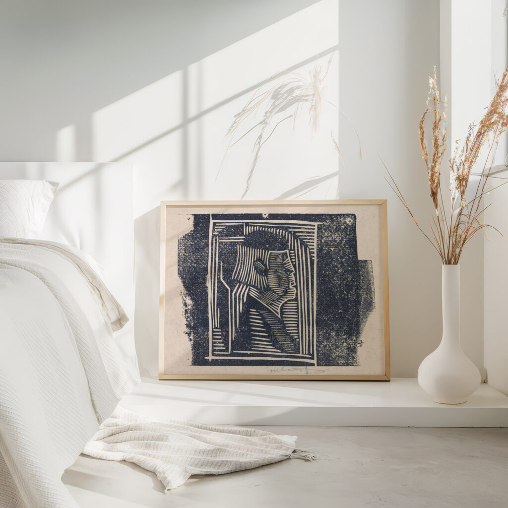 Fantasiekop profielkop in arceringen 1923 Samuel Jessurun de Mesquita 4 mockup