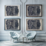 Fantasiekop profielkop in arceringen 1923 Samuel Jessurun de Mesquita framed posters mockup