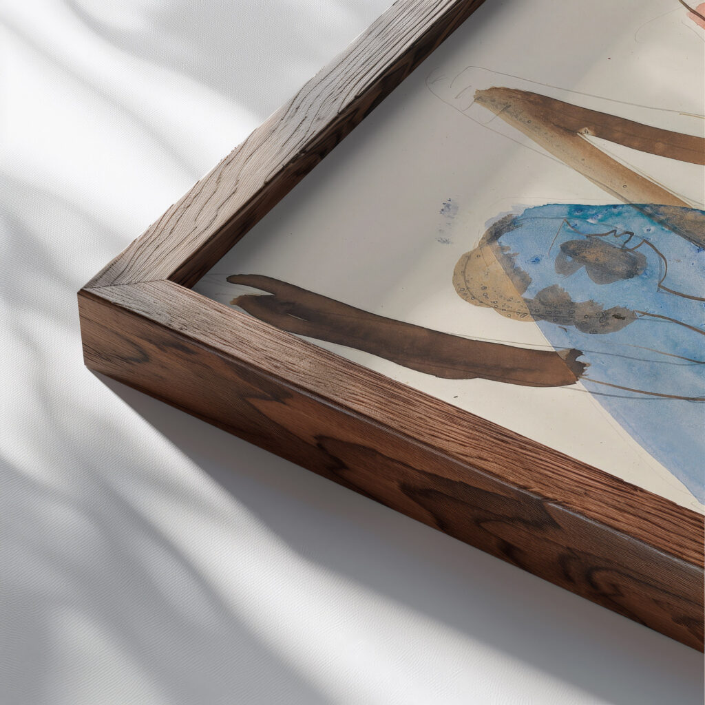 Farbentanz 1932 Ernst Ludwig Kirchner close up dark wood mockup