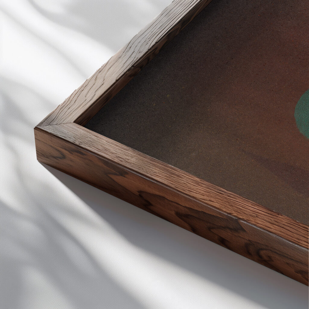 Fast versunken 1930 Wassily Kandinsky close up dark wood mockup