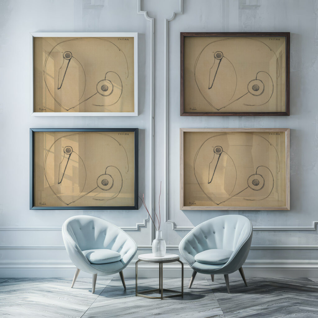 Fatima 1916–17 Francis Picabia framed posters mockup