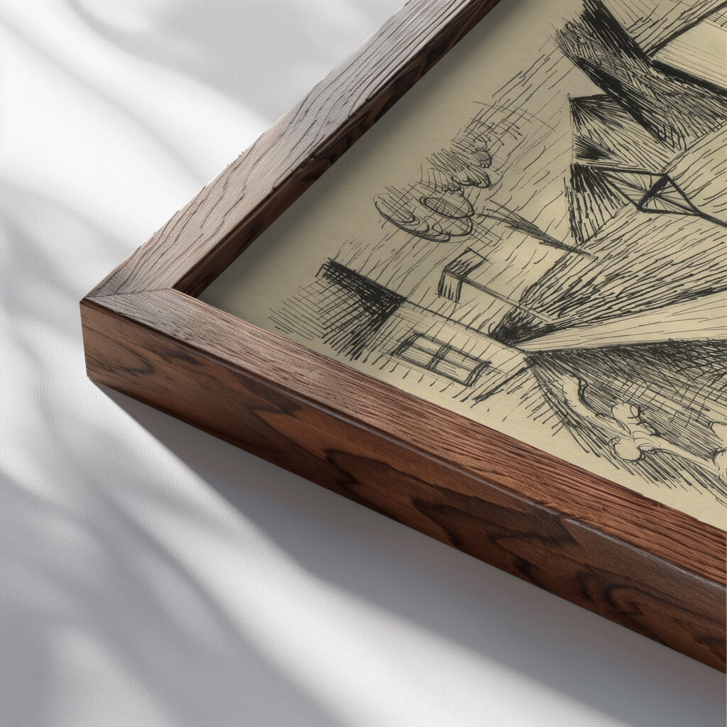 Feierabend Holiday Evening Albert Bloch close up dark wood mockup