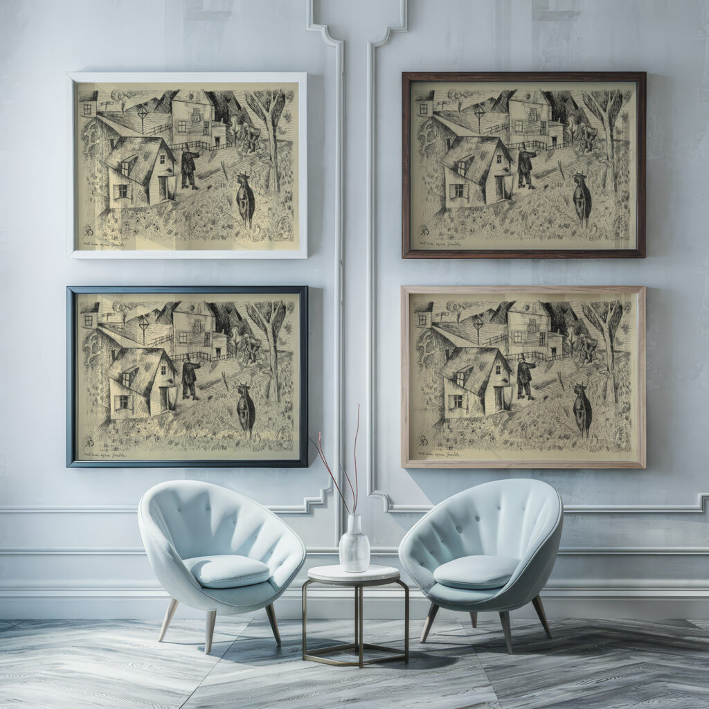 Feierabend Holiday Evening Albert Bloch framed posters mockup