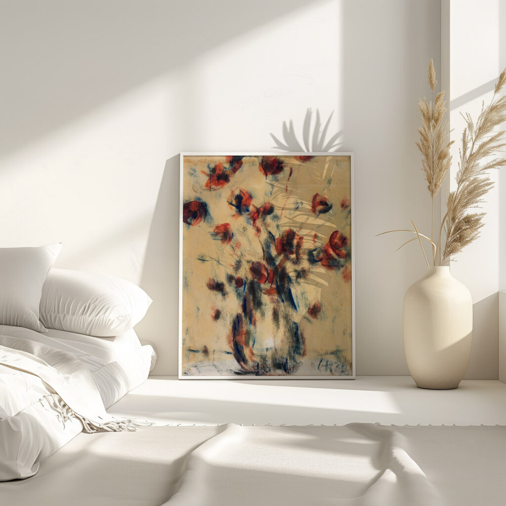 Feldmohn in blauer Vase 1923 Christian Rohlfs 4 mockup