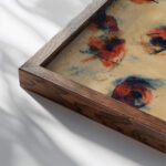 Feldmohn in blauer Vase 1923 Christian Rohlfs close up dark wood mockup