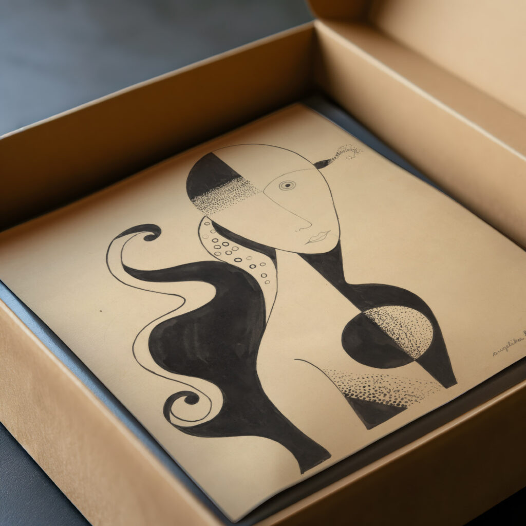 Female Bust 1920 Angelika Hoerle video mockup