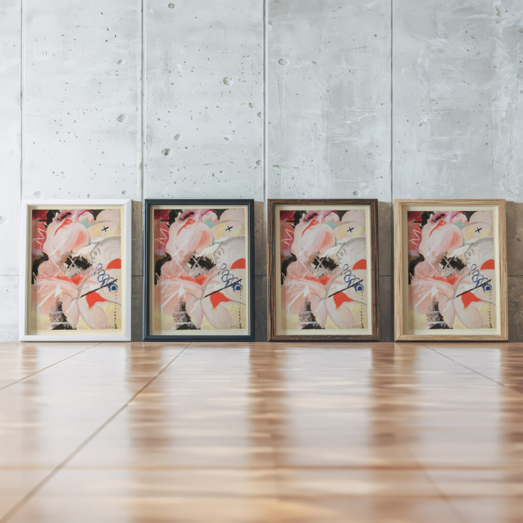 Female Figure 1920 Gert Wollheim framed posters mockup