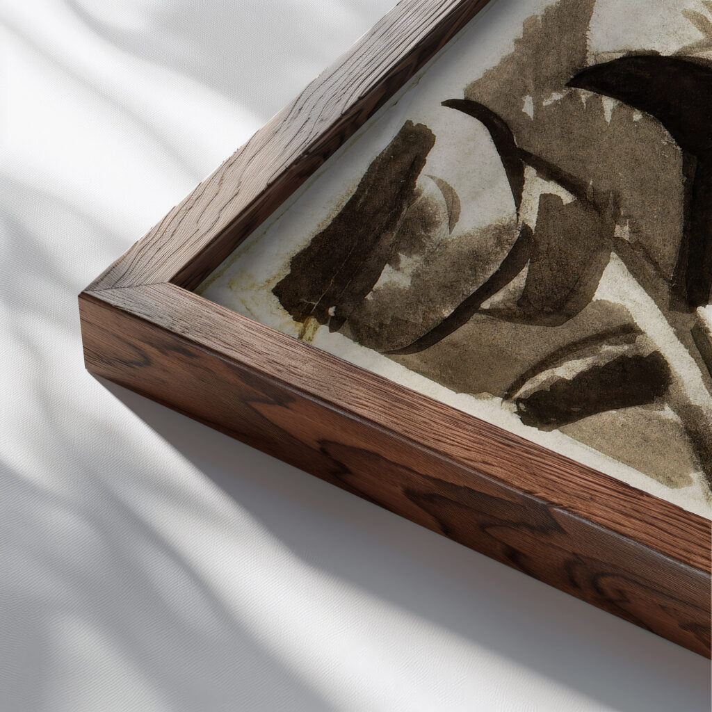 Female Nude Carl Newman close up dark wood mockup