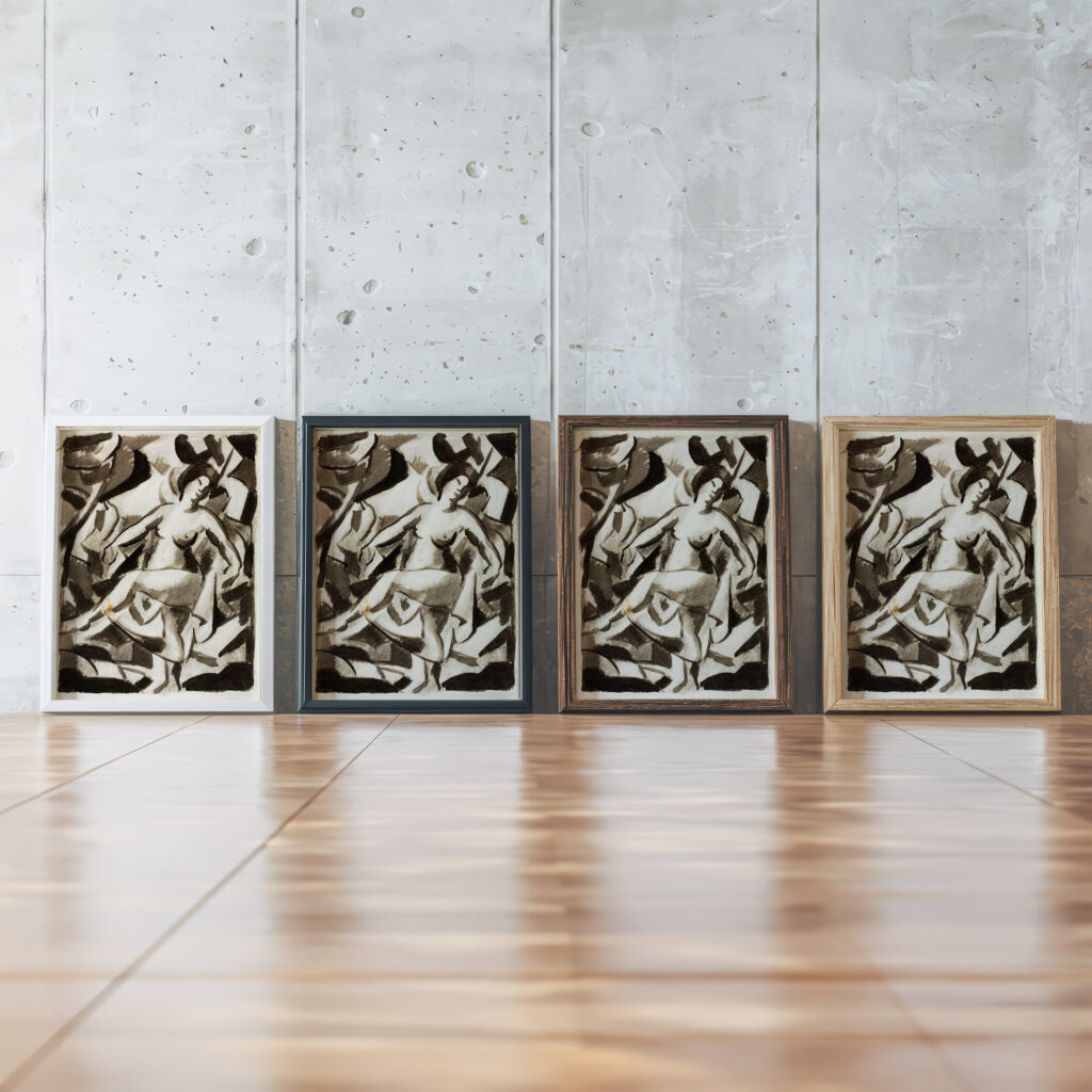 Female Nude Carl Newman framed posters mockup