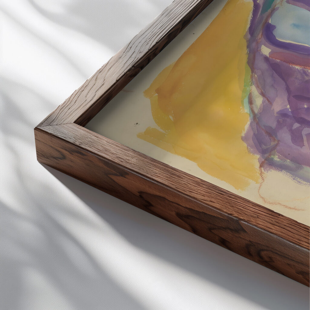 Female head 1932 1942 Edvard Munch close up dark wood mockup