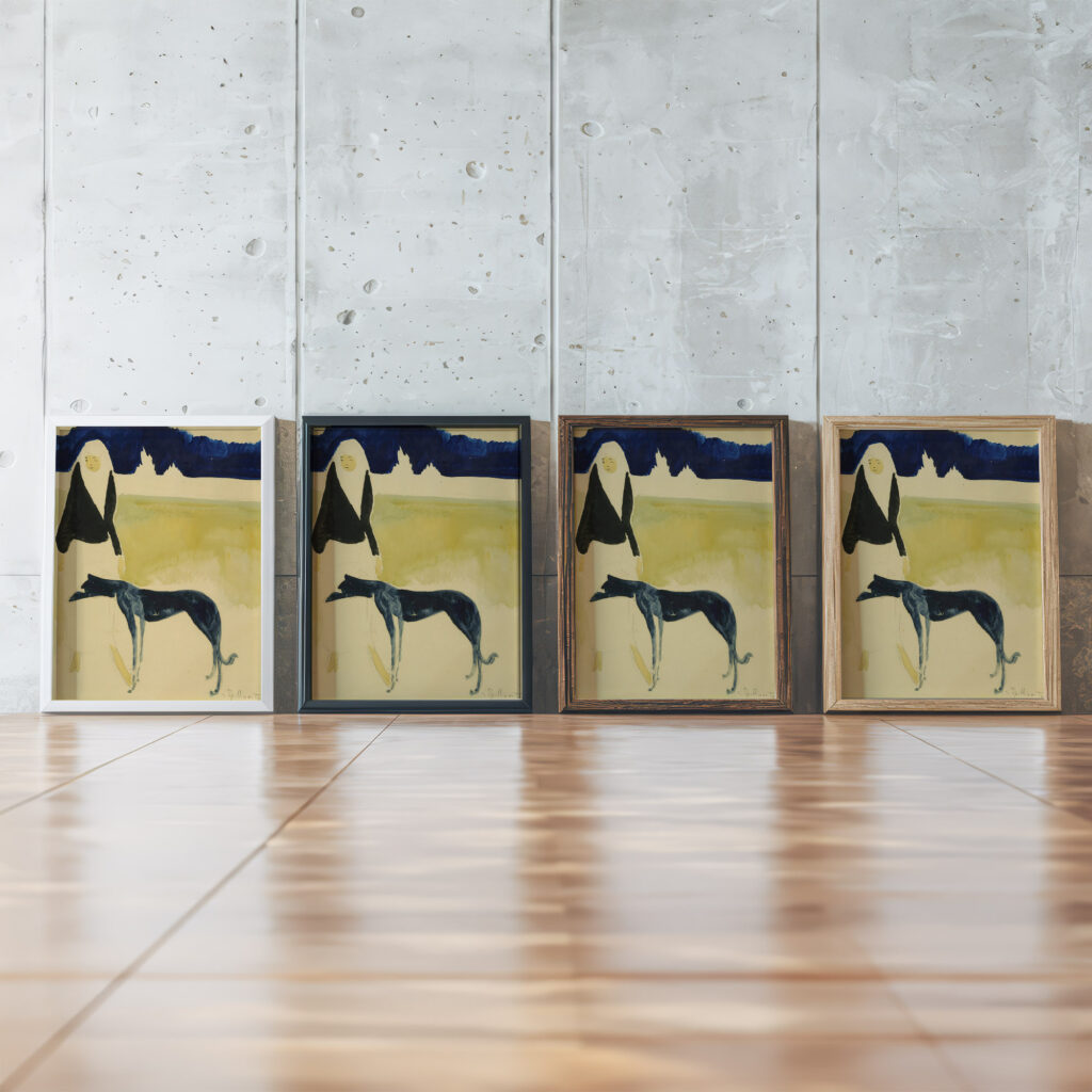 Femme Au Levrier 1917 Leon Spilliaert framed posters mockup