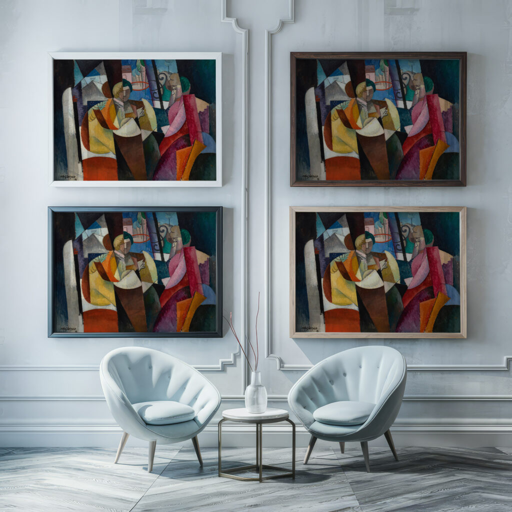 Femmes assises devant une fenetre 1914 Albert Gleizes framed posters mockup