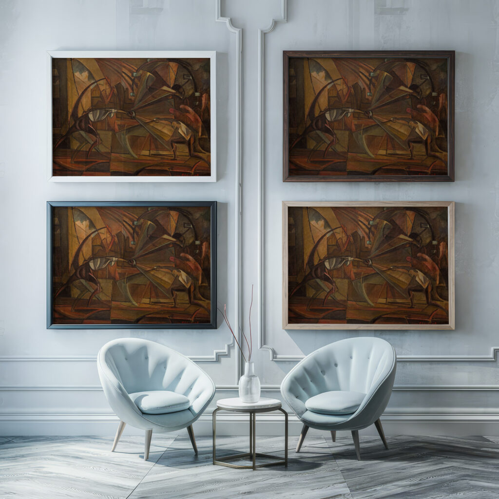 Fencing Match 1919 Leon Chwistek framed posters mockup