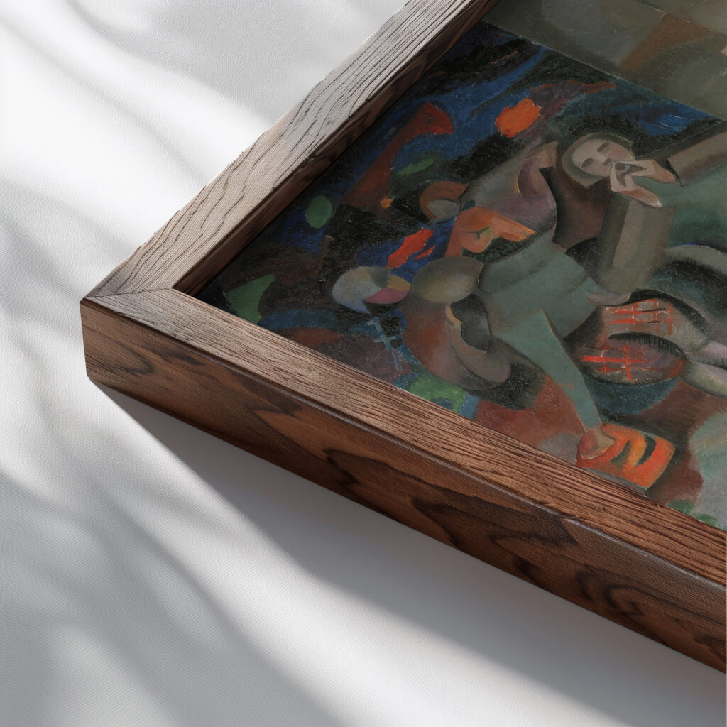 Fete etrange Les Trouveres 1912 1923 Alice Bailly close up dark wood mockup