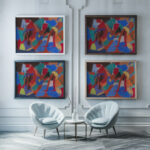 Figur in Landschaft 1930 Adolf Holzel framed posters mockup