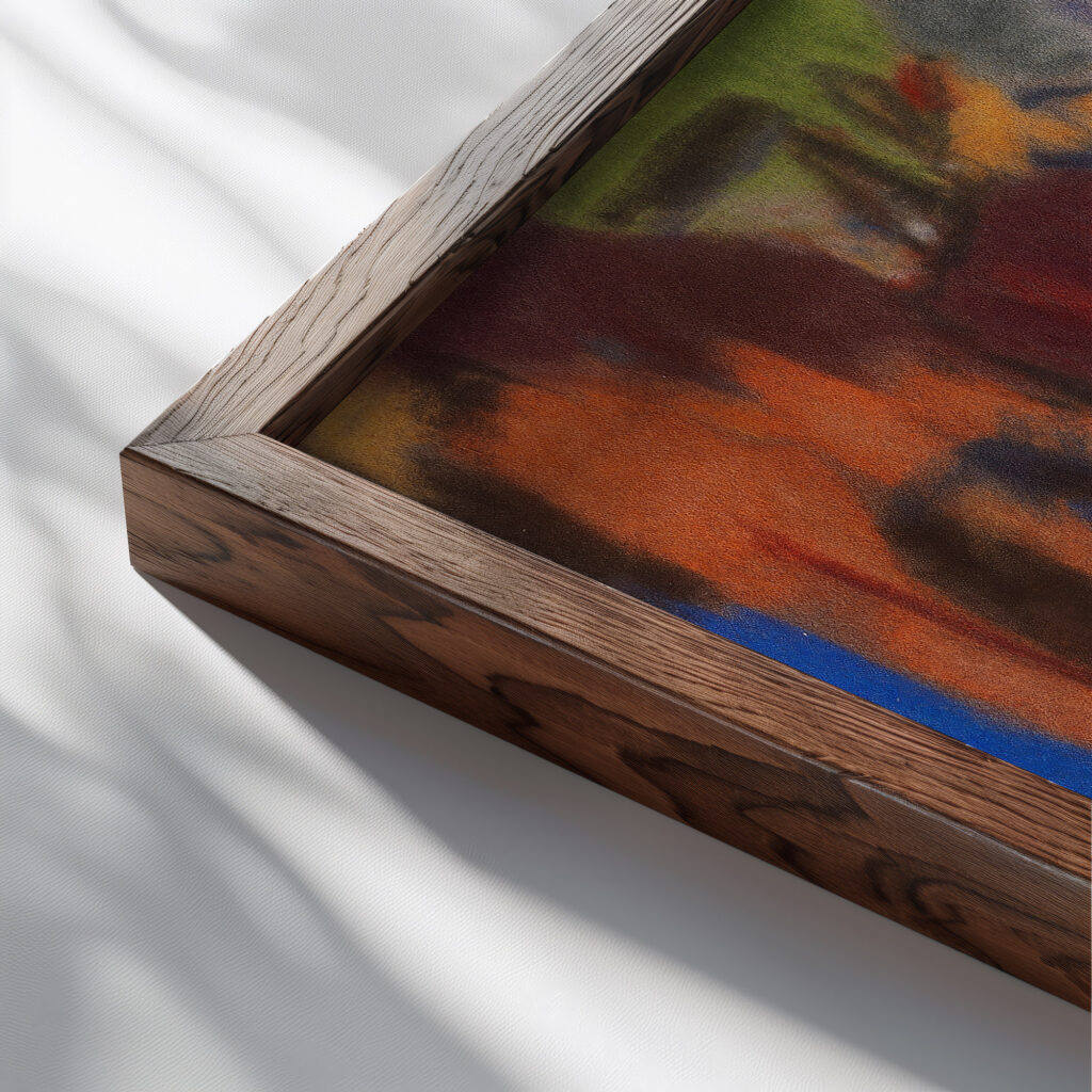 Figurale Komposition 1930 Adolf Holzel 1 close up dark wood mockup