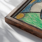 Figurale Komposition 1930 Adolf Holzel close up dark wood mockup