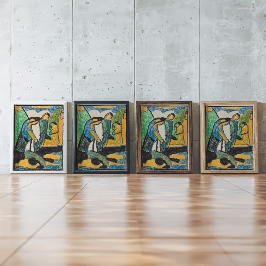 Figurale Komposition 1930 Adolf Holzel framed posters mockup