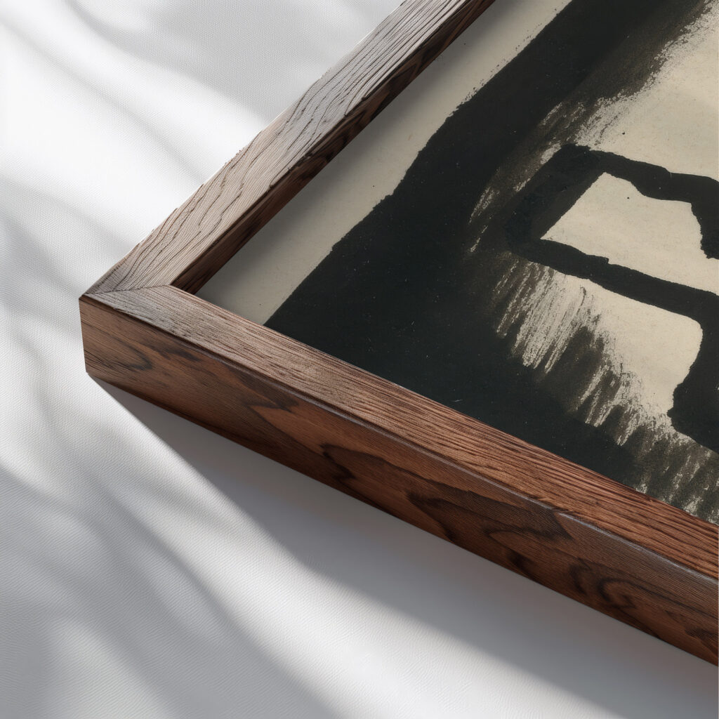 Figuralna kompozicia 1926 Konstantin Bauer close up dark wood mockup