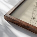 Figure Bending Backwards 1931 Oskar Schlemmer close up dark wood mockup