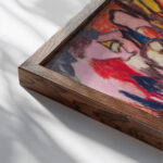 Figuren in Landschaft 1920 Adolf Holzel close up dark wood mockup