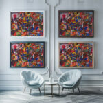 Figuren in Landschaft 1920 Adolf Holzel framed posters mockup
