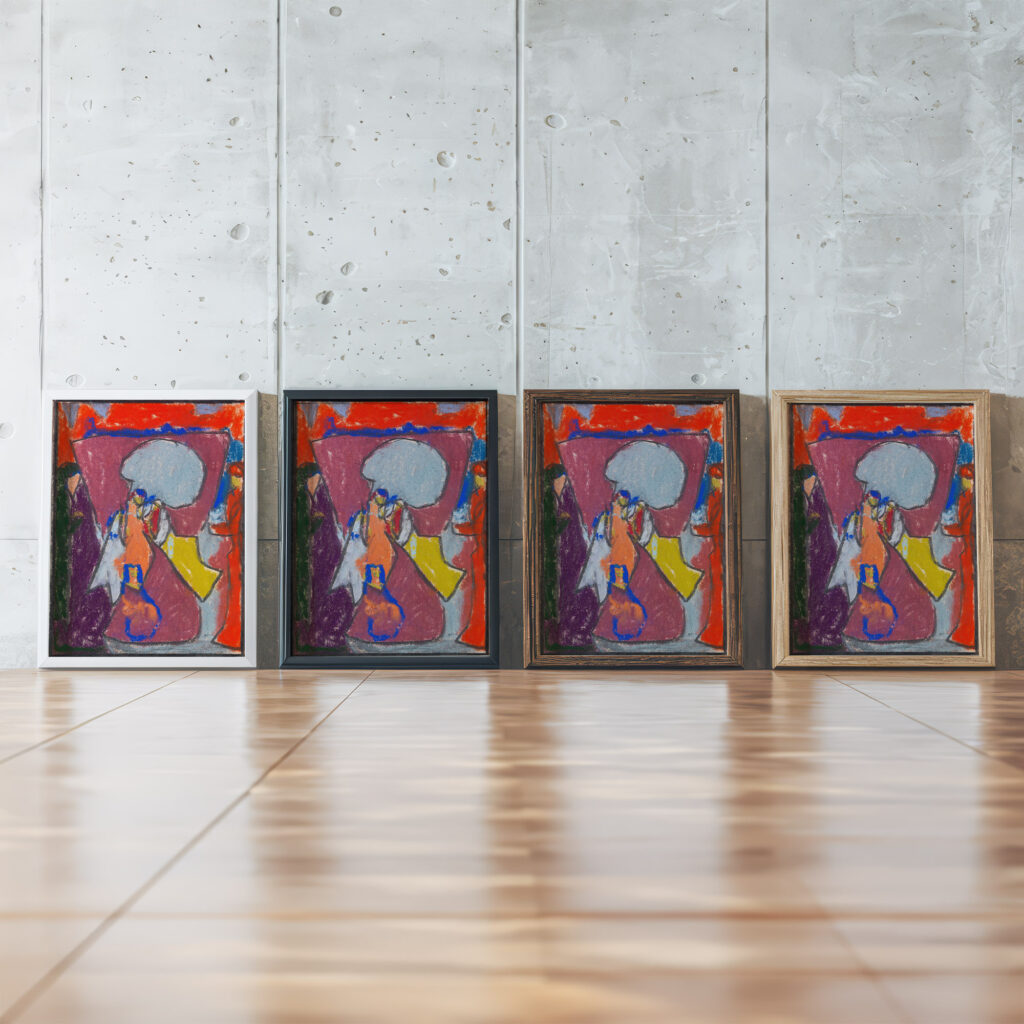 Figurengruppe 1925 Adolf Holzel framed posters mockup