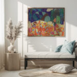 Figurengruppe unter lila grunen Formen 1920 Adolf Holzel 5 mockup